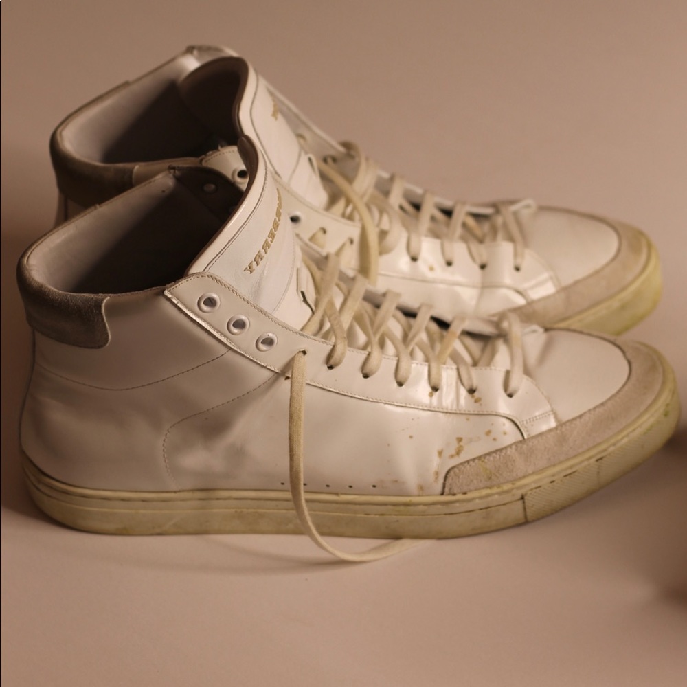Burberry Leather Trainers with Suede Trim